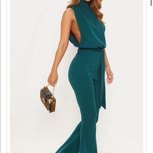 Scuba High neck Tie waist Jumpsuit